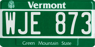 VT license plate WJE873