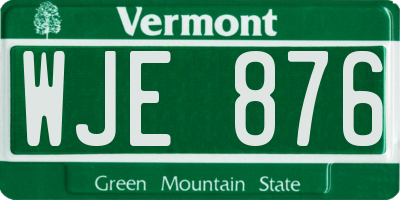 VT license plate WJE876