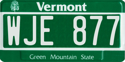 VT license plate WJE877