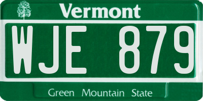 VT license plate WJE879