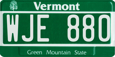 VT license plate WJE880