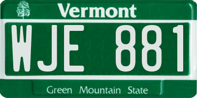 VT license plate WJE881