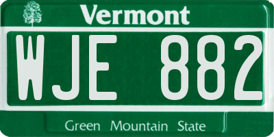 VT license plate WJE882