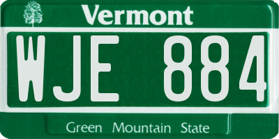 VT license plate WJE884