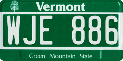 VT license plate WJE886