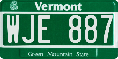 VT license plate WJE887