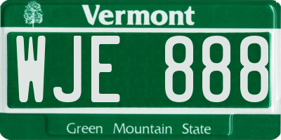 VT license plate WJE888