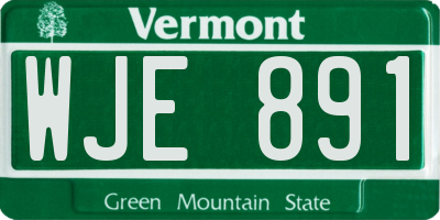 VT license plate WJE891