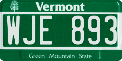VT license plate WJE893