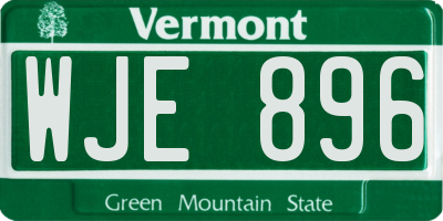 VT license plate WJE896