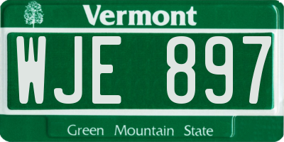 VT license plate WJE897