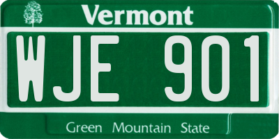 VT license plate WJE901