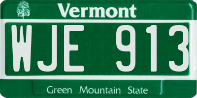 VT license plate WJE913