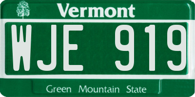 VT license plate WJE919