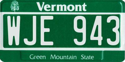 VT license plate WJE943