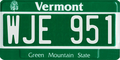 VT license plate WJE951