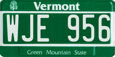 VT license plate WJE956