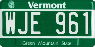 VT license plate WJE961