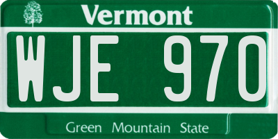 VT license plate WJE970
