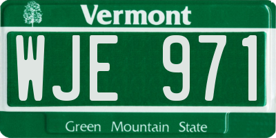 VT license plate WJE971