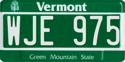 VT license plate WJE975