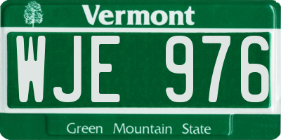 VT license plate WJE976