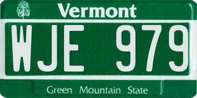 VT license plate WJE979