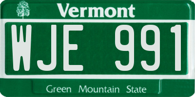VT license plate WJE991