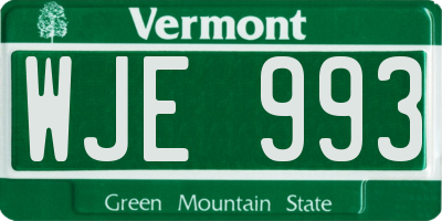 VT license plate WJE993