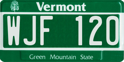 VT license plate WJF120