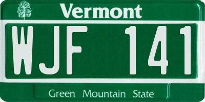 VT license plate WJF141
