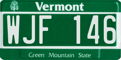 VT license plate WJF146