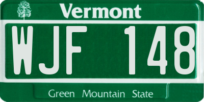 VT license plate WJF148