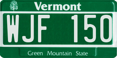 VT license plate WJF150