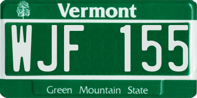 VT license plate WJF155
