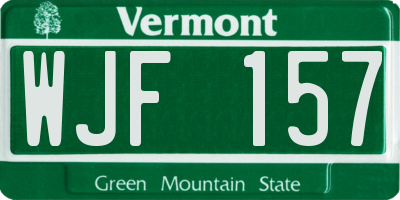 VT license plate WJF157
