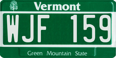 VT license plate WJF159
