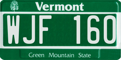 VT license plate WJF160