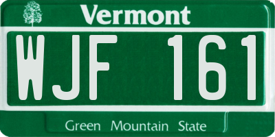 VT license plate WJF161