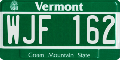 VT license plate WJF162