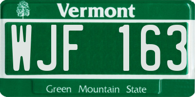 VT license plate WJF163