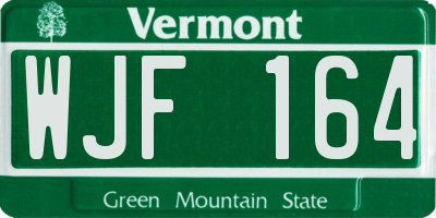 VT license plate WJF164