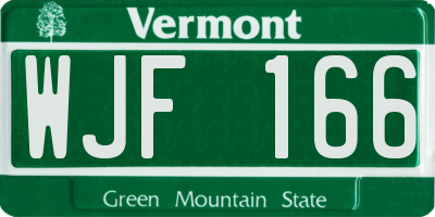 VT license plate WJF166