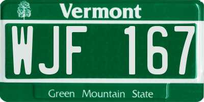 VT license plate WJF167