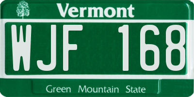 VT license plate WJF168