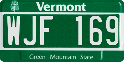 VT license plate WJF169