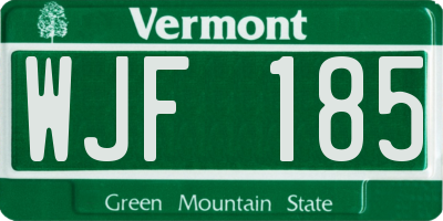 VT license plate WJF185