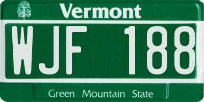 VT license plate WJF188