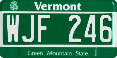 VT license plate WJF246