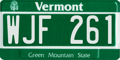 VT license plate WJF261